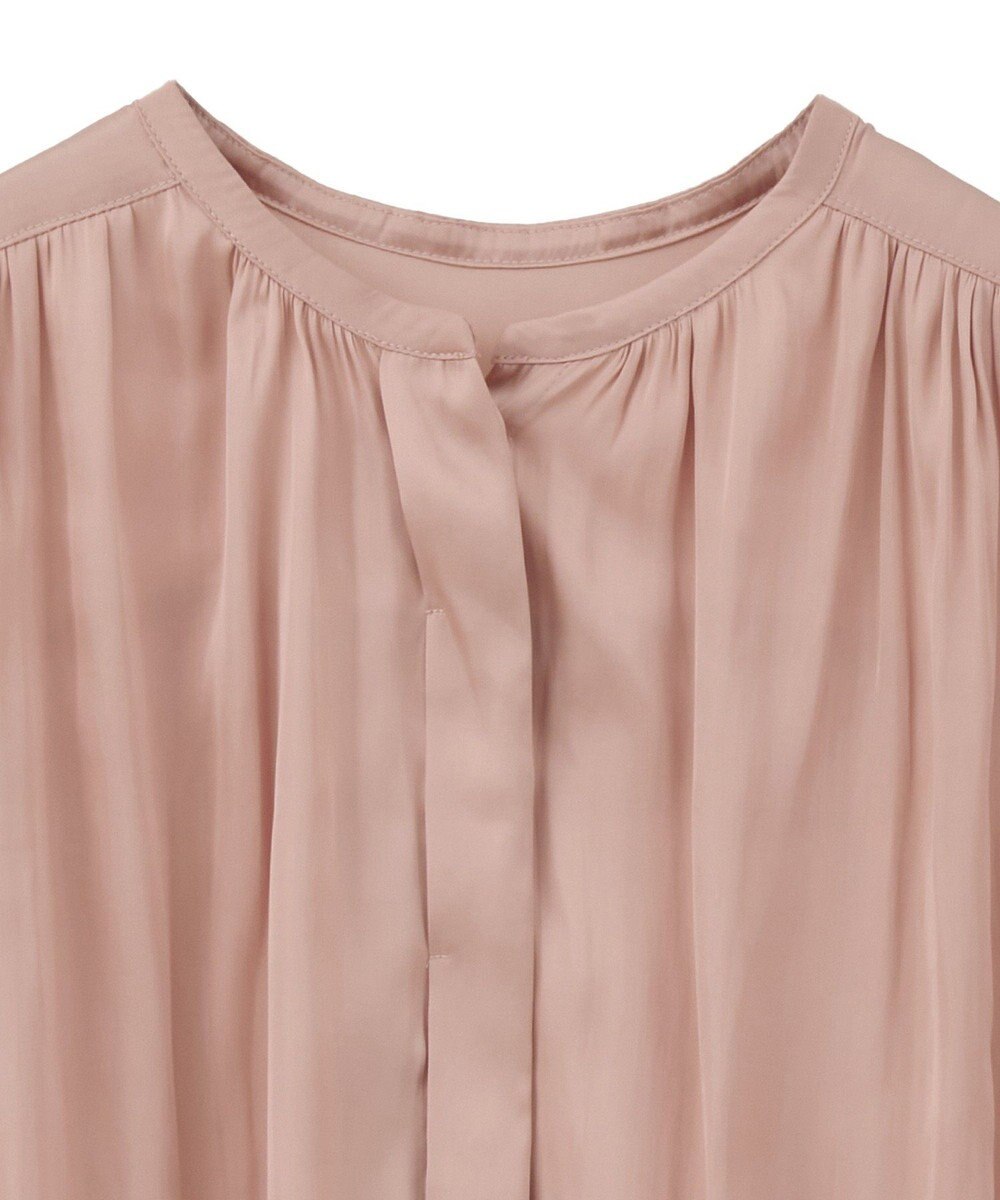 YECCA VECCA サテンギャザーブラウス 