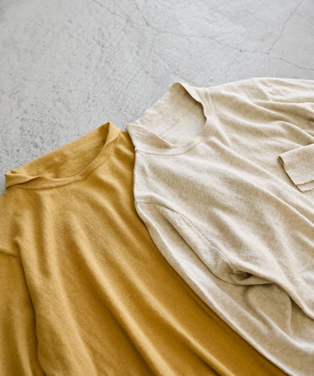 muuc 〈洗えるニット〉〈肌に優しいニット〉〈コットン＆カシミヤ〉〈通年着られるニット〉14Gハイゲージニットプルオーバー 