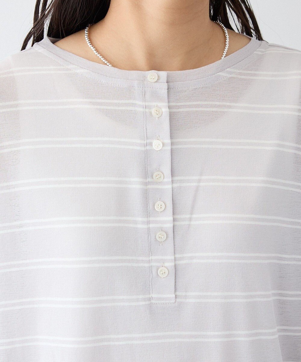 CRAFT STANDARD BOUTIQUE シアーボーダーヘンリーネックロンT 