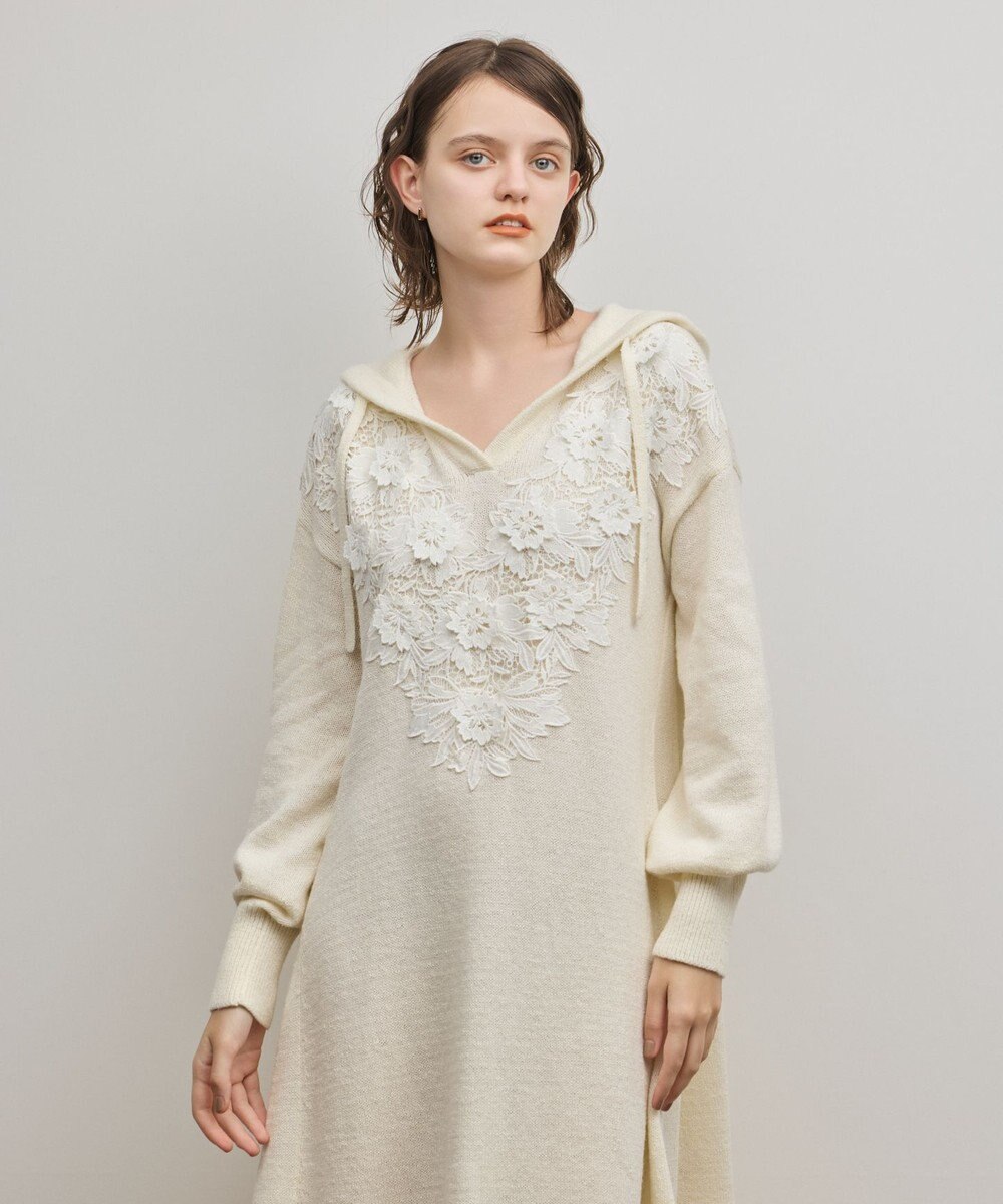 GRACE CONTINENTAL ケミカルレースニットワンピース 