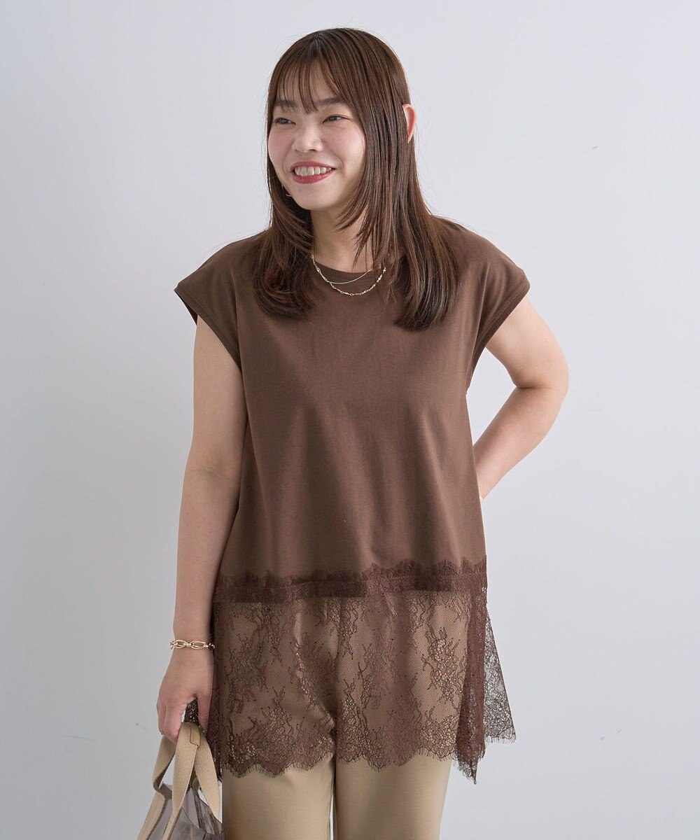 Green Parks 裾レースイレヘムフレンチＴシャツ 