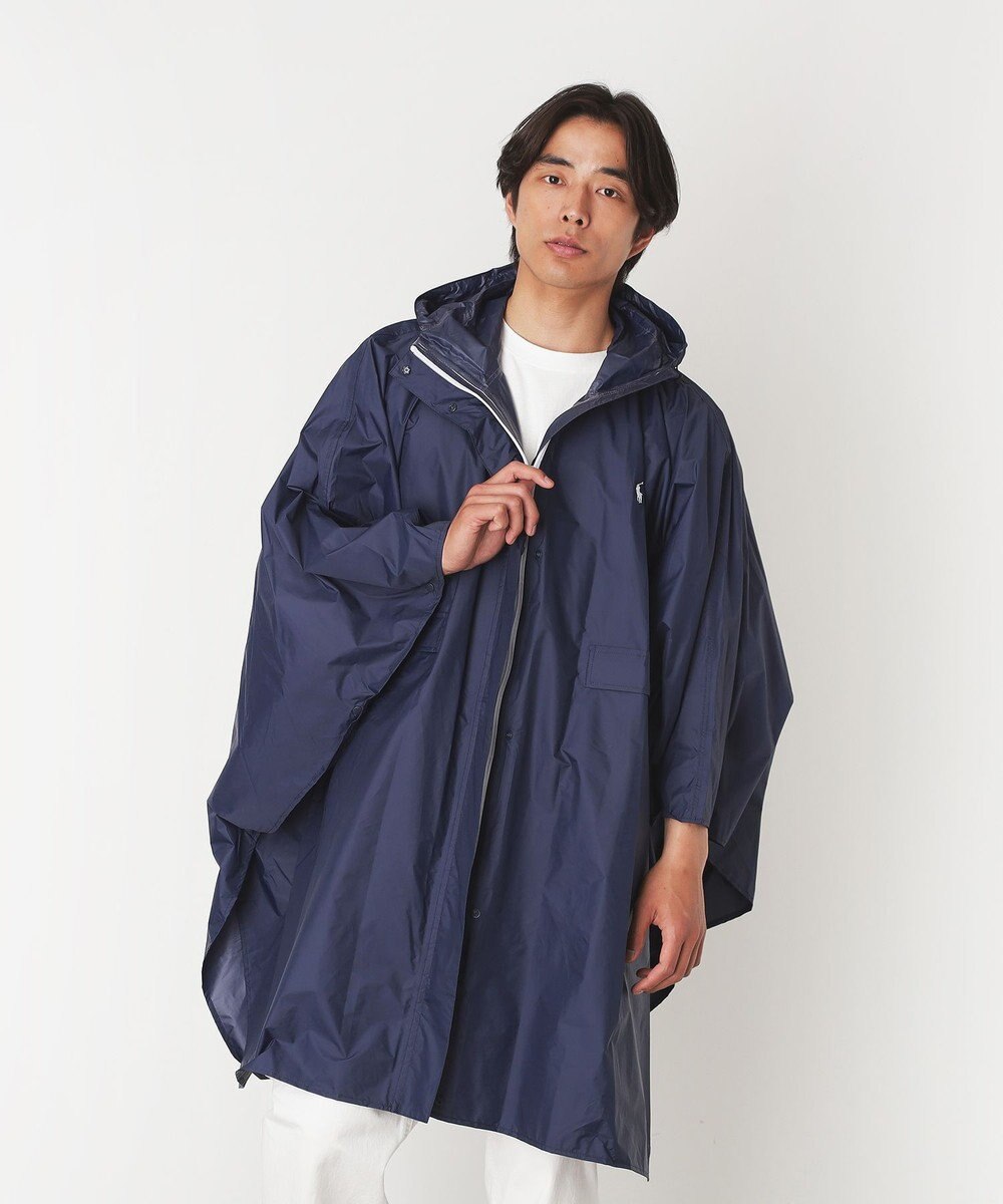 MOONBAT POLO RALPH LAUREN(ポロ ラルフローレン) ポロポニー ポケッタブル レインポンチョ レインコート 無地 フード 収納袋 ロゴ入 レディース 