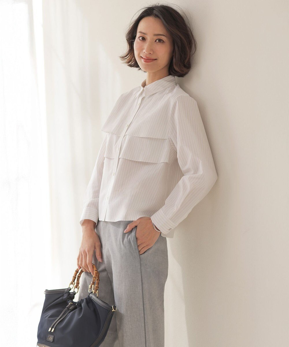 J.PRESS LADIES S TCリネン ドライツイル ストレート パンツ 