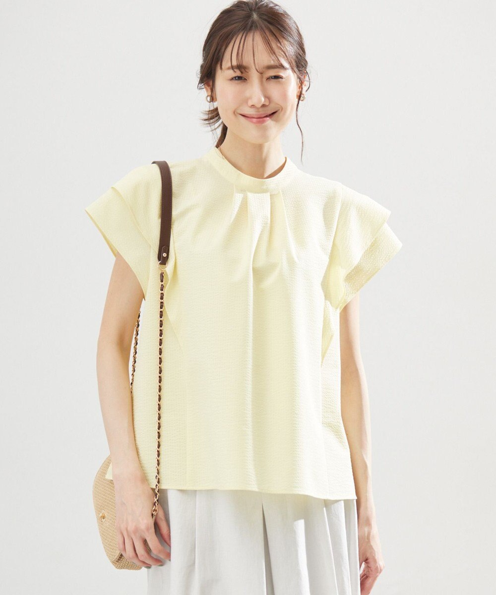 組曲 【前後着用可】ドライタッチダブルフレア ブラウス 