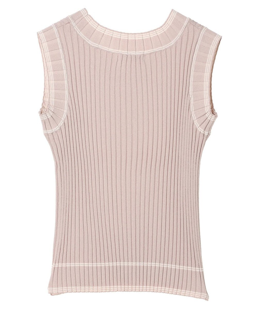 earth music&ecology ノースリーブラインニットプルオーバー 