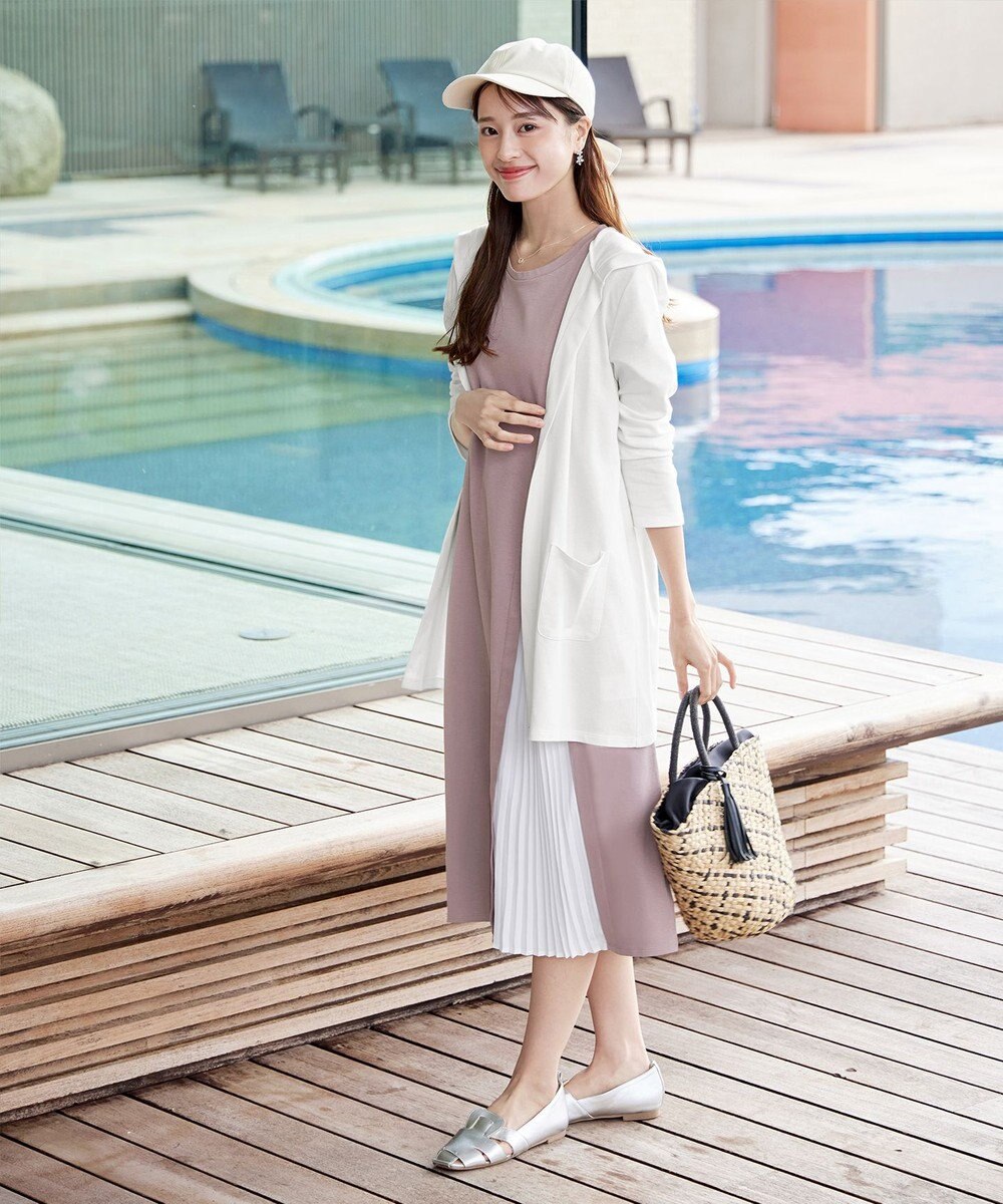 Tiaclasse 【UVケア・接触冷感】”あまラク” アシメプリーツカットソーワンピース 