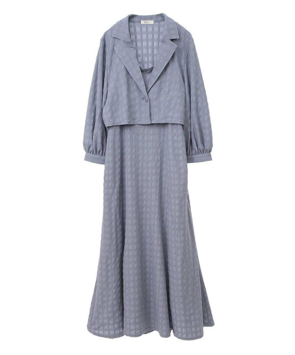 earth music&ecology ＳＥＴ２点ジャカードシャツ＋キャミドレ 