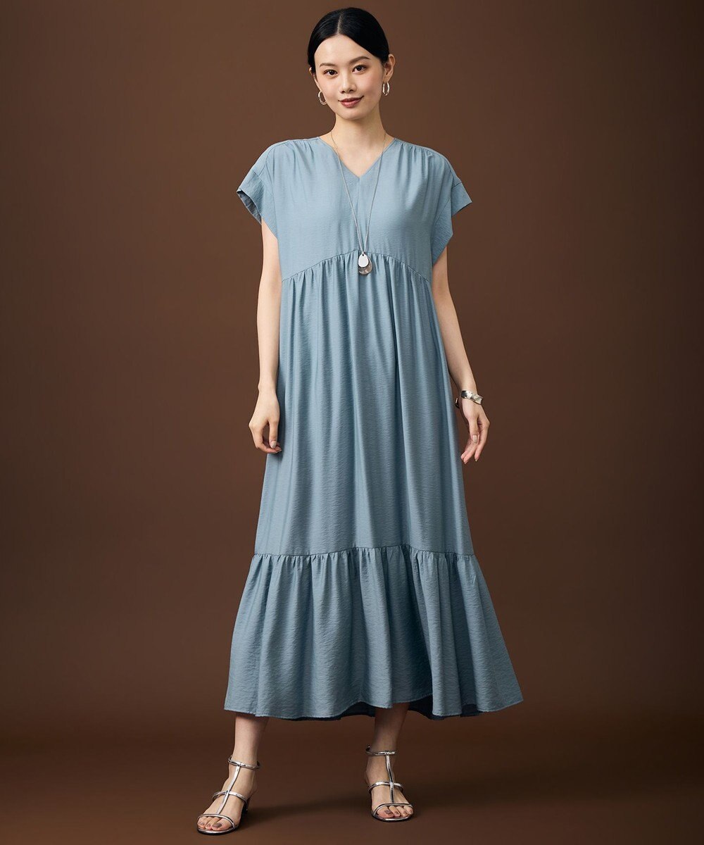 自由区 【WEB限定・大人気素材のNEWアイテム】エアリーツイルティアード ワンピース 