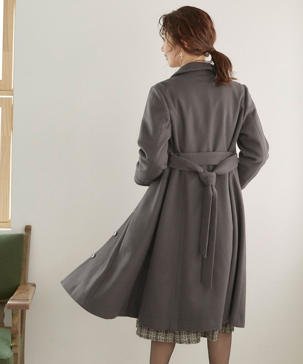 Tiaclasse L 【ウール90％】ステンカラープリンセスウールコート 