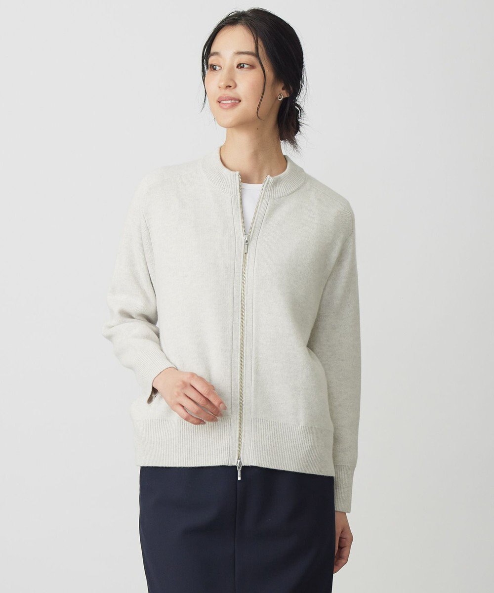 J.PRESS LADIES L CAT ジップアップ ブルゾン ニット 