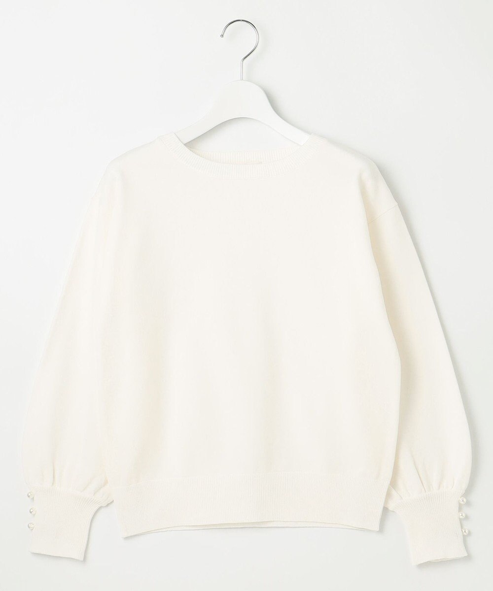 Feroux 【洗える】パールポイントパフスリーブ ニット 