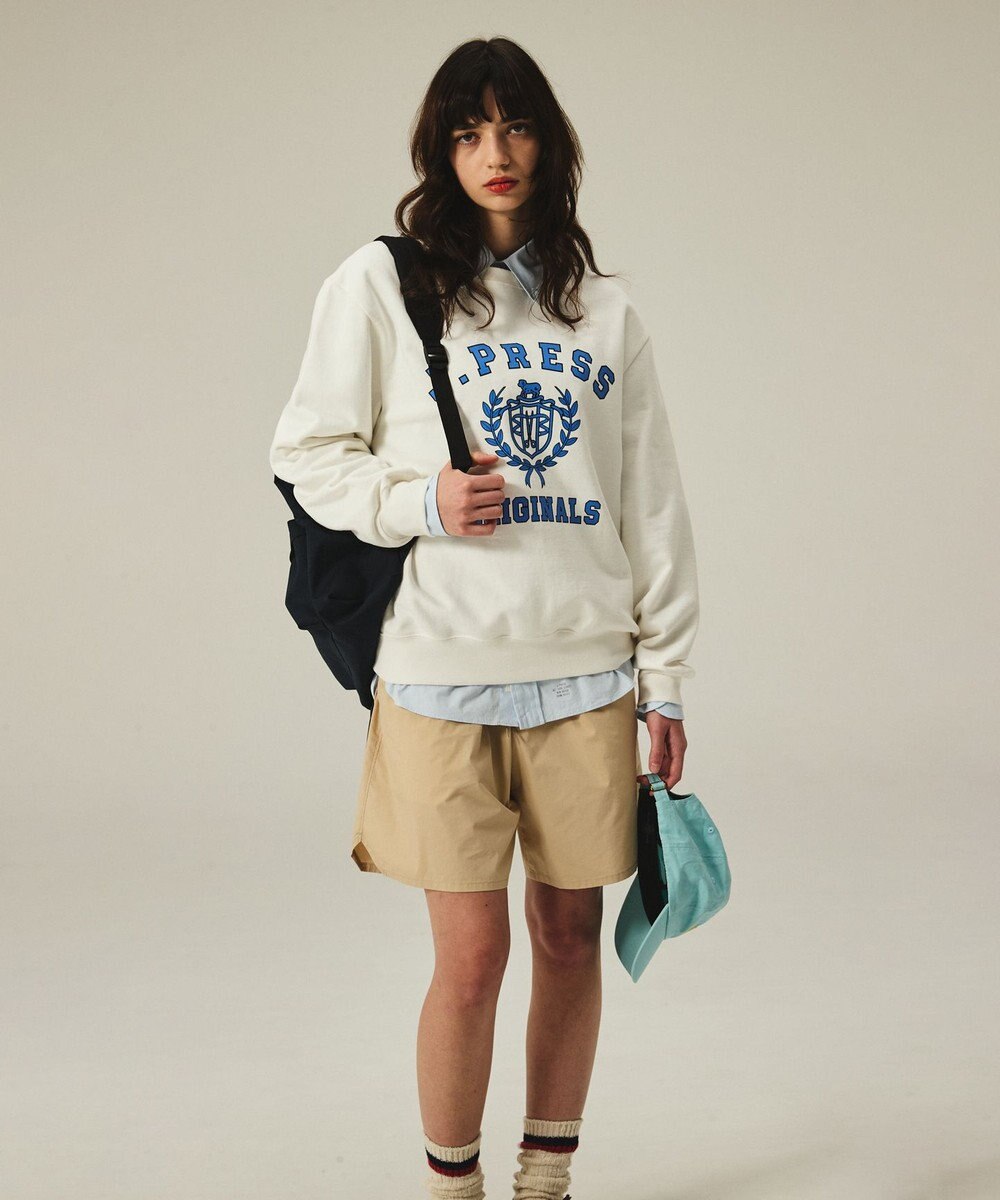 J.PRESS MEN 【J.PRESS ORIGINALS】【UNISEX】Supima Recycle Cotton CREST Logo Sweat 
