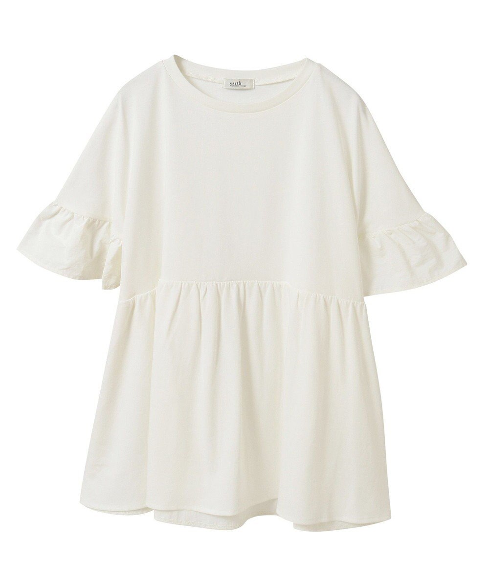earth music&ecology 【接触冷感/洗濯機可】フリルドッキングポンチョＴ 