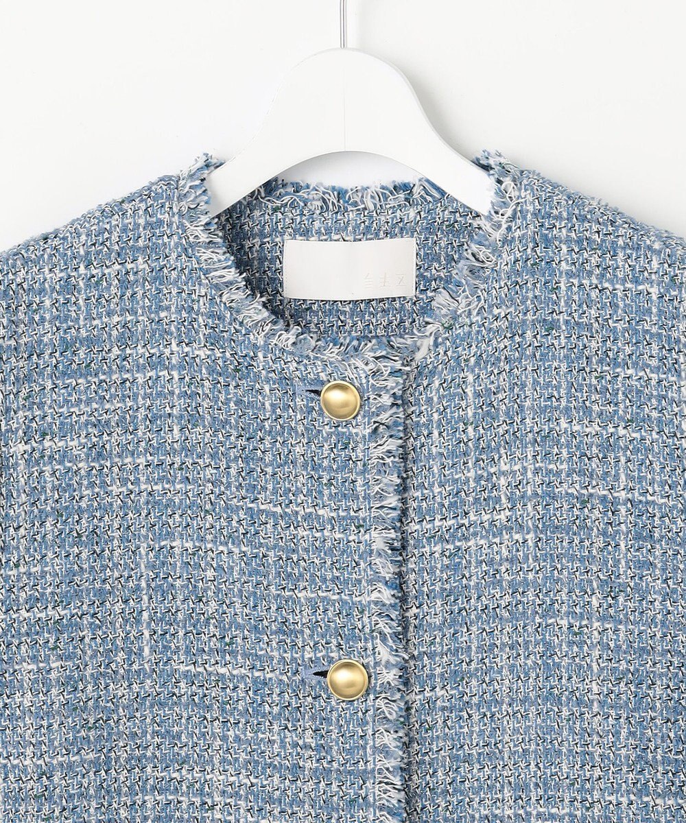 自由区 ファンシーノットツイード ジレ 