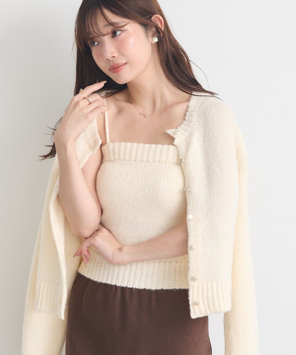 earth music&ecology 【セット2点】SET2点フラワースパンコールカーデ＋ビスチェ 