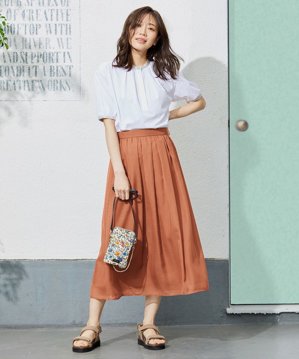 J.PRESS LADIES 【洗える】ブライトスパンボイルAタック スカート 