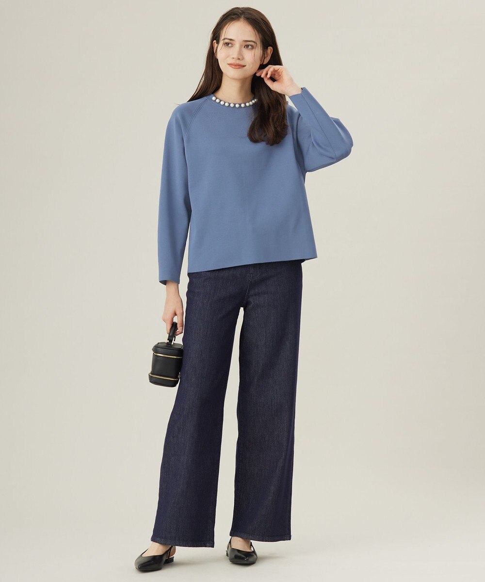 自由区 【洗える】ウスカルデニム ワイドパンツ 