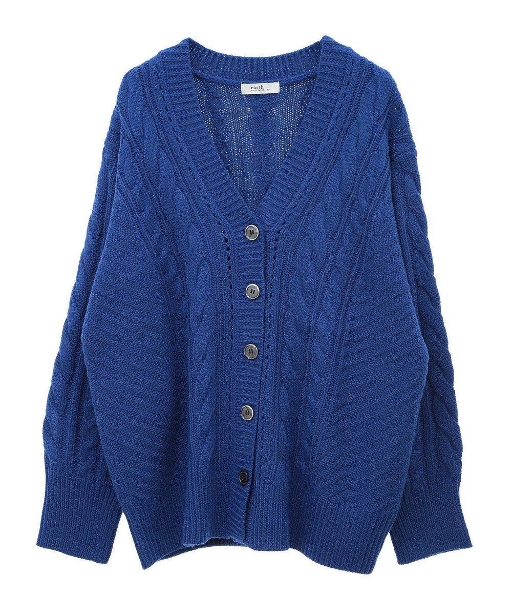 earth music&ecology アンチピリングケーブルカーディガン 