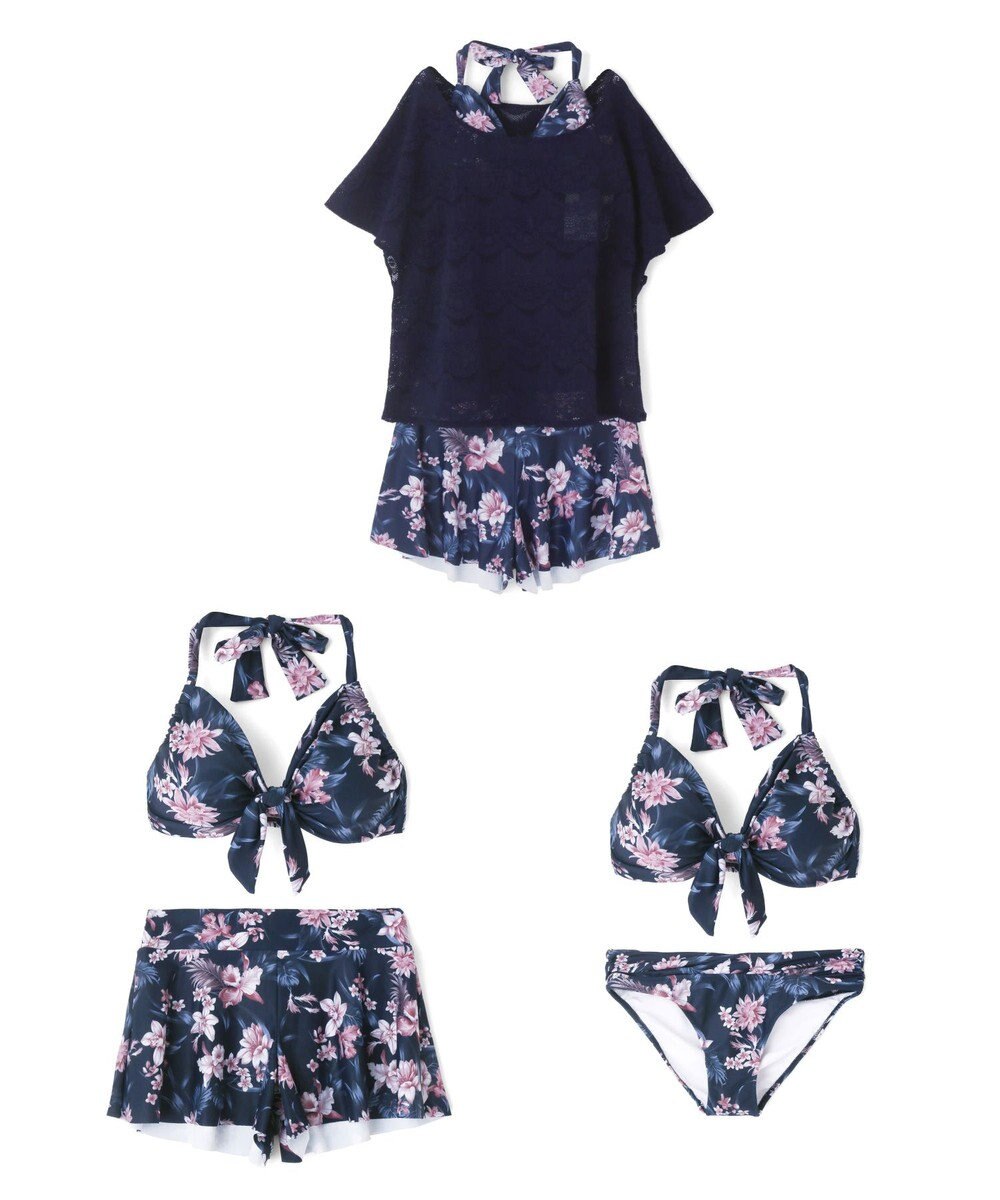 San-ai Resort（三愛水着楽園） 【新色ホワイト＆パープル入荷】４点セット水着　9M・11L【San-ai Resort（サンアイリゾート）】 