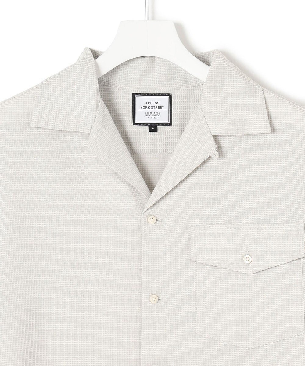 J.PRESS YORK STREET 【UNISEX】ワッフルオープンカラー シャツ 