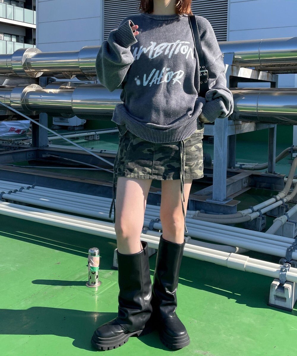 WEGO ヴィンテージウォッシュニットプルオーバー 