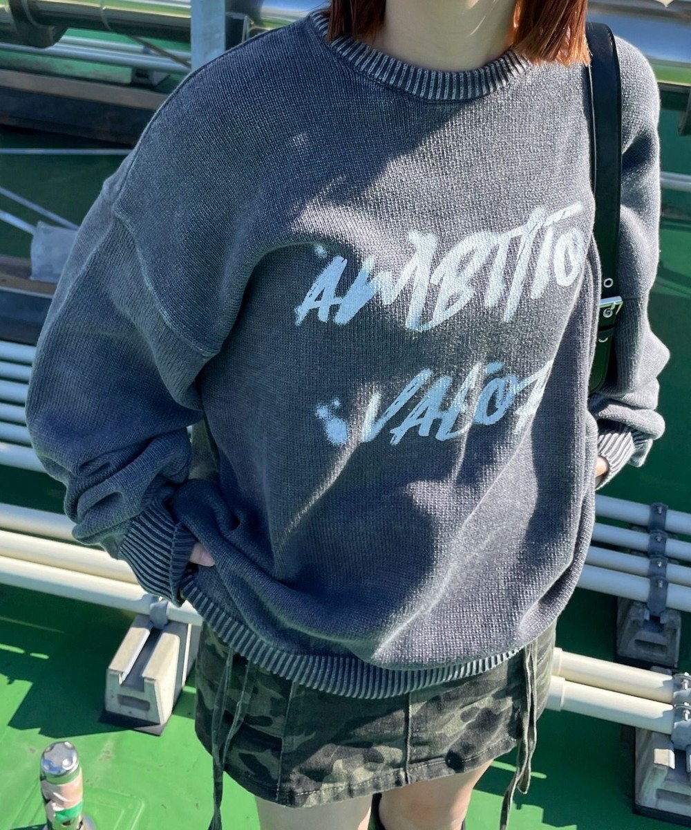 WEGO ヴィンテージウォッシュニットプルオーバー 