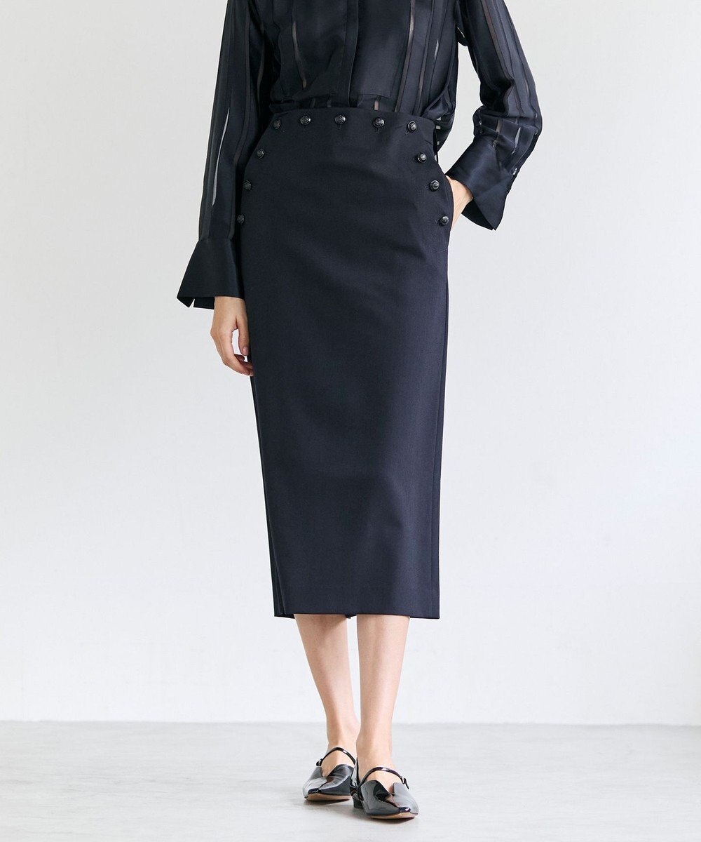 BEIGE， LAZUL / マリンボタンIラインスカート 