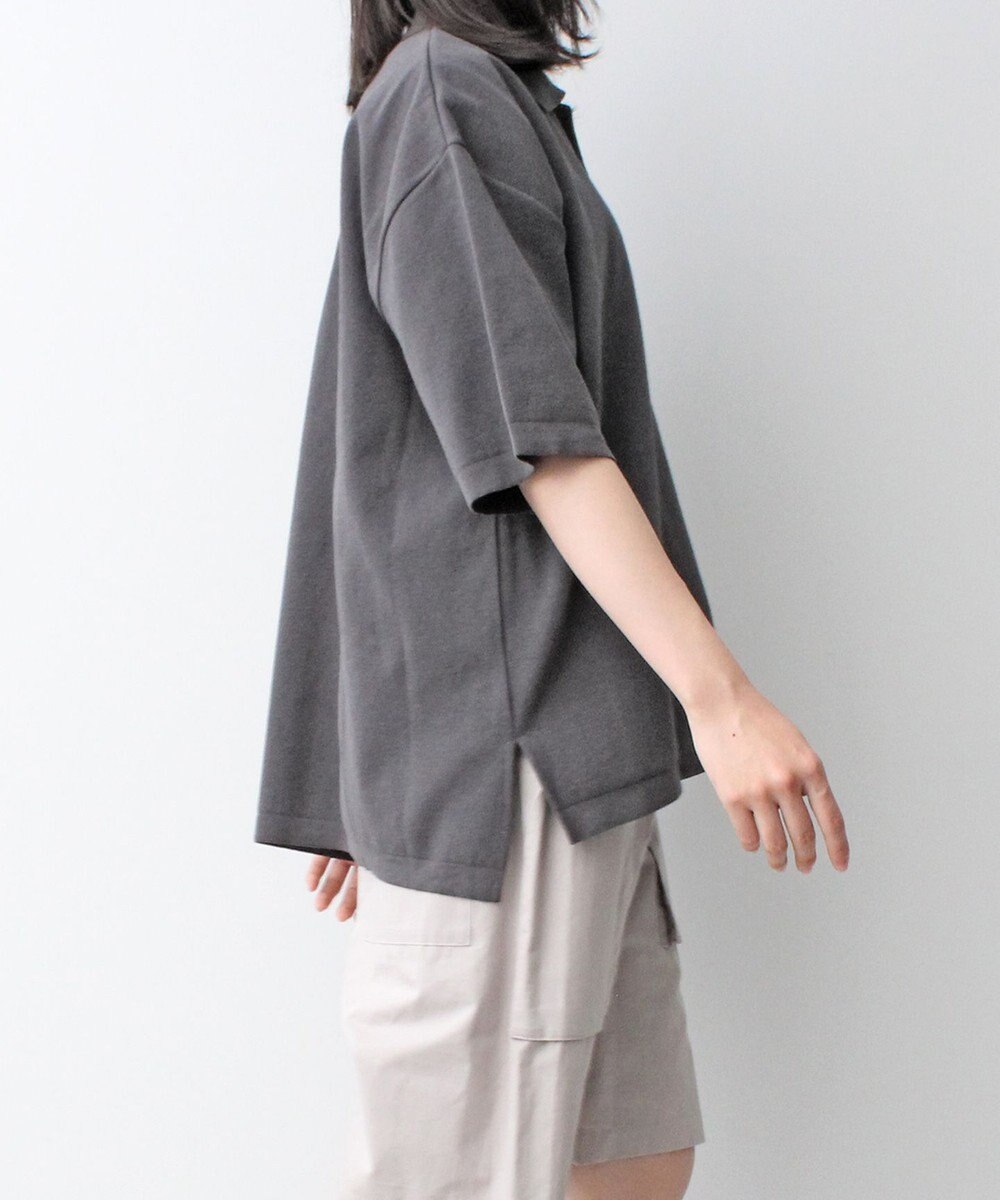 WHITE MAILS 【UNISEX】PAPER KINT HALF SLEEVE OVERSIZED ポロシャツ 