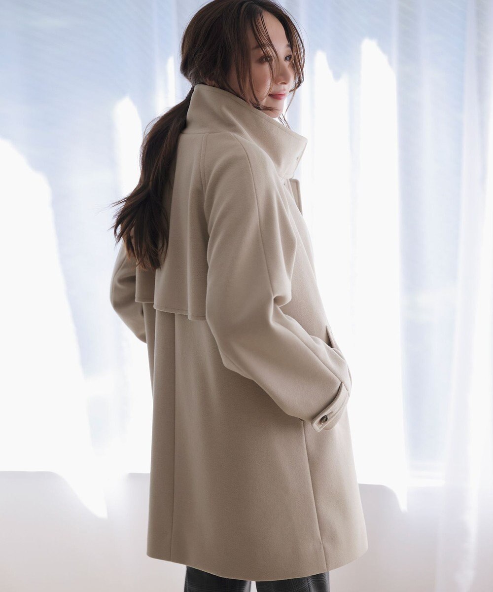 ANY SIS S ウールライクスタンドカラー ミドルコート 