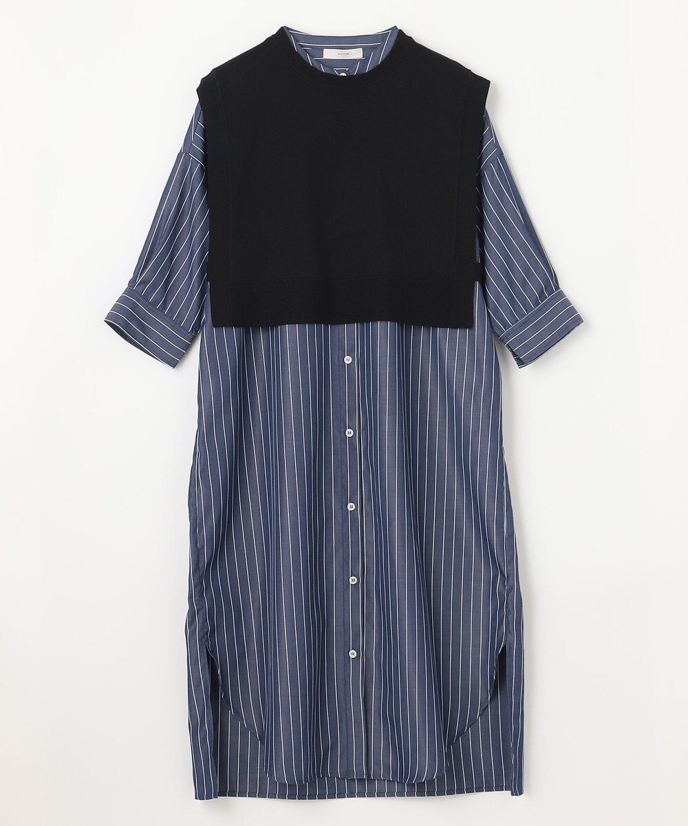 ANY 【洗濯機可・セットアイテム】短丈ベスト×シャツワンピースセット 