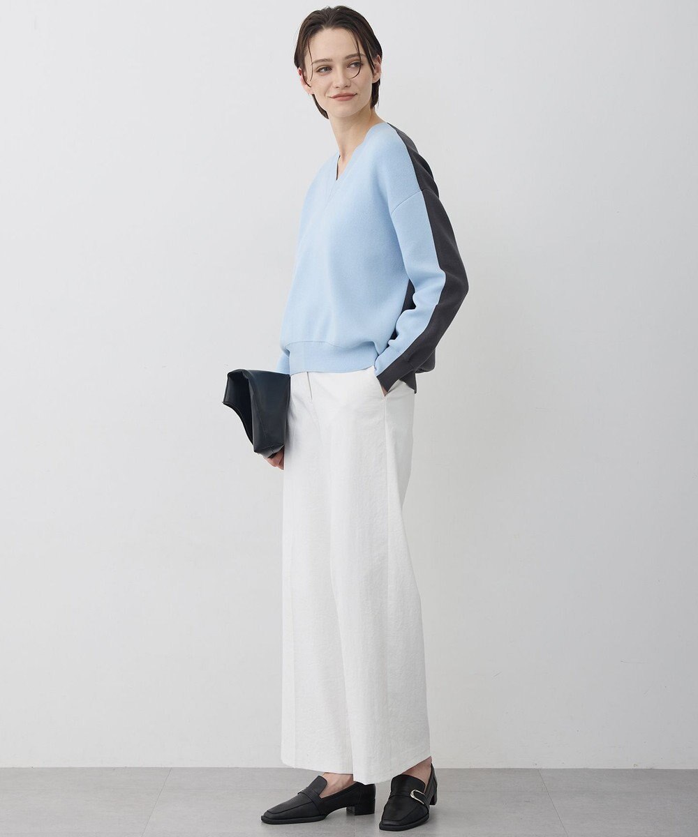 ICB 【先行予約】 コットンポリエステルスムース Vネックニット 