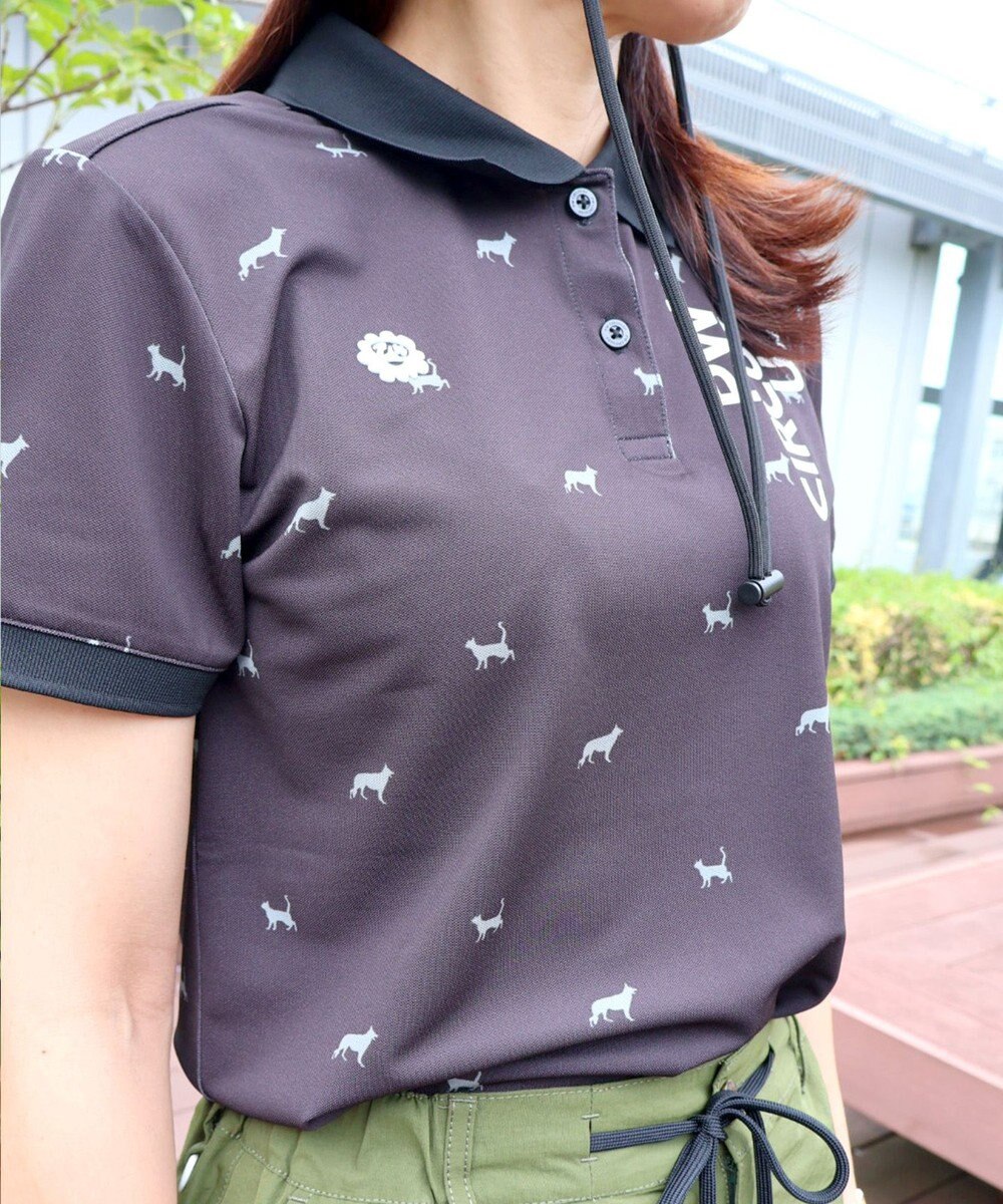 PW CIRCULUS 【WOMEN】【ストレッチ / UVケア】アニマルプリント カノコ ポロシャツ ゴルフウェア レディース 