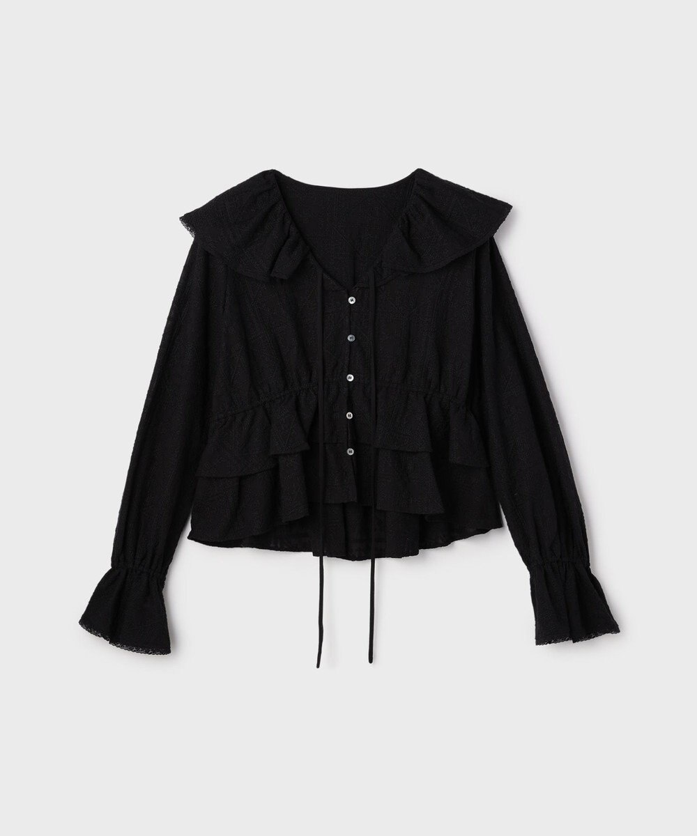 GRACE CONTINENTAL エンブロイダリーフリルブラウス 