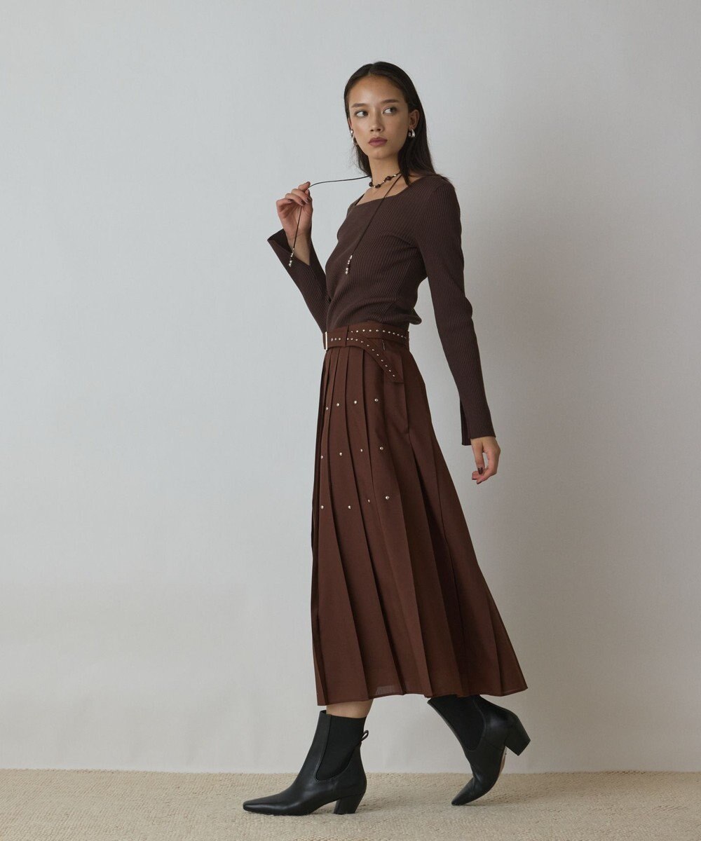 GRACE CONTINENTAL ハイゲージリブニットトップ 