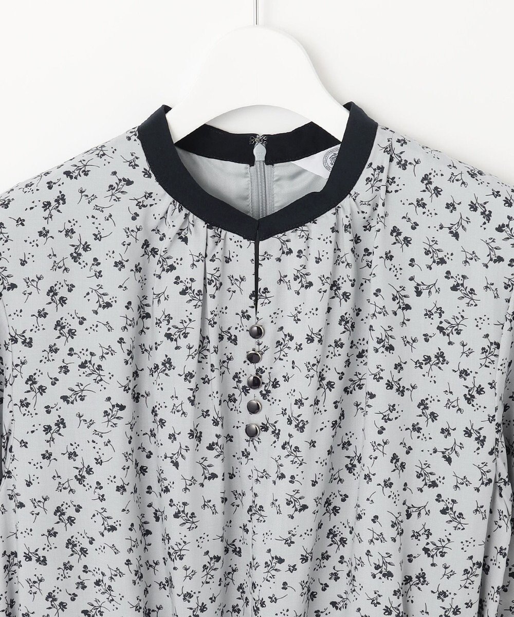 J.PRESS LADIES 【洗える】 スパンローンフラワー バンドカラー ワンピース 