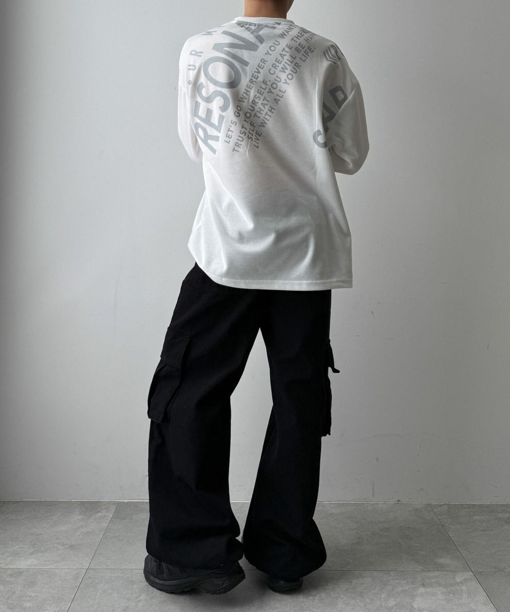 WEGO エンボスグラフィックT(LS) 