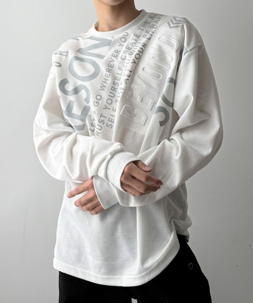 WEGO エンボスグラフィックT(LS) 