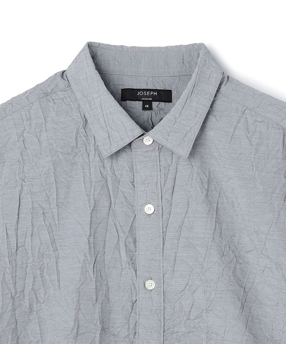 JOSEPH HOMME 【新素材】ランダムプリーツワッシャー　レギュラーカラー半袖シャツ 