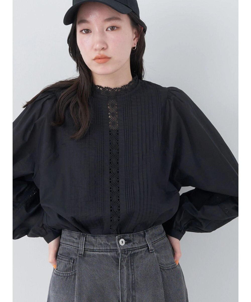 earth music&ecology ピンタックレースブラウス 