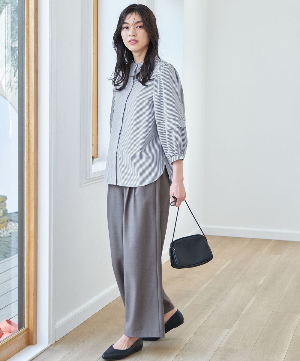 ANY 【ウエストゴム】イージーケアライトストレッチワイドパンツ 