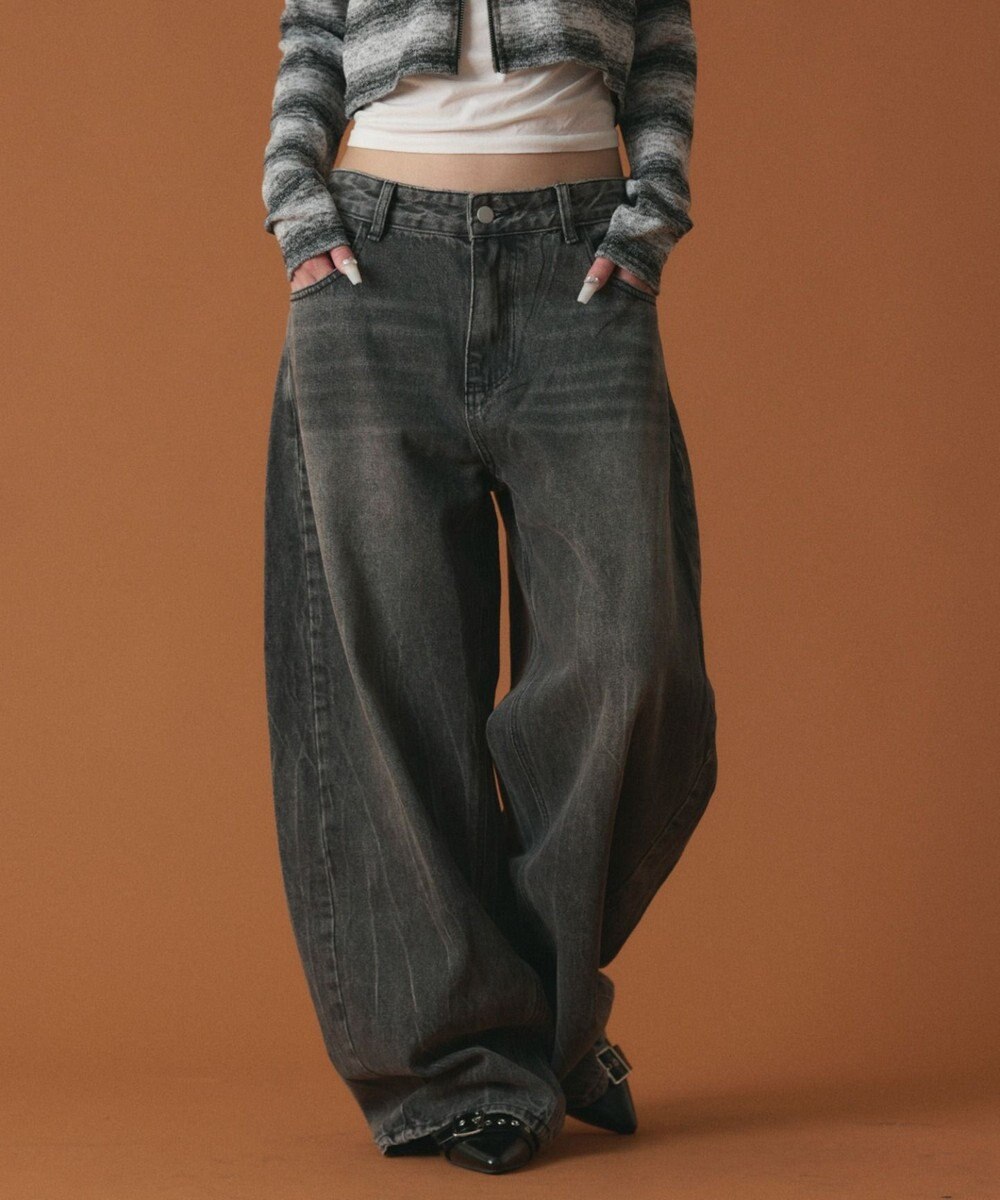 WEGO ラインストーンbackロゴデニム 