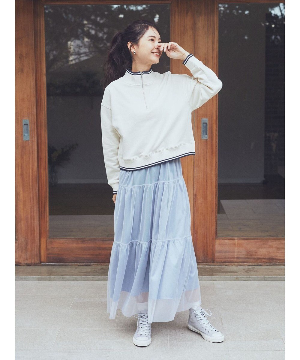 earth music&ecology ハーフＺＩＰラインプルオーバー 