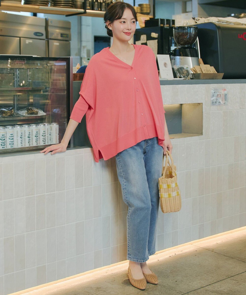 Tiaclasse L 軽やかニットドルマンカーディガン 