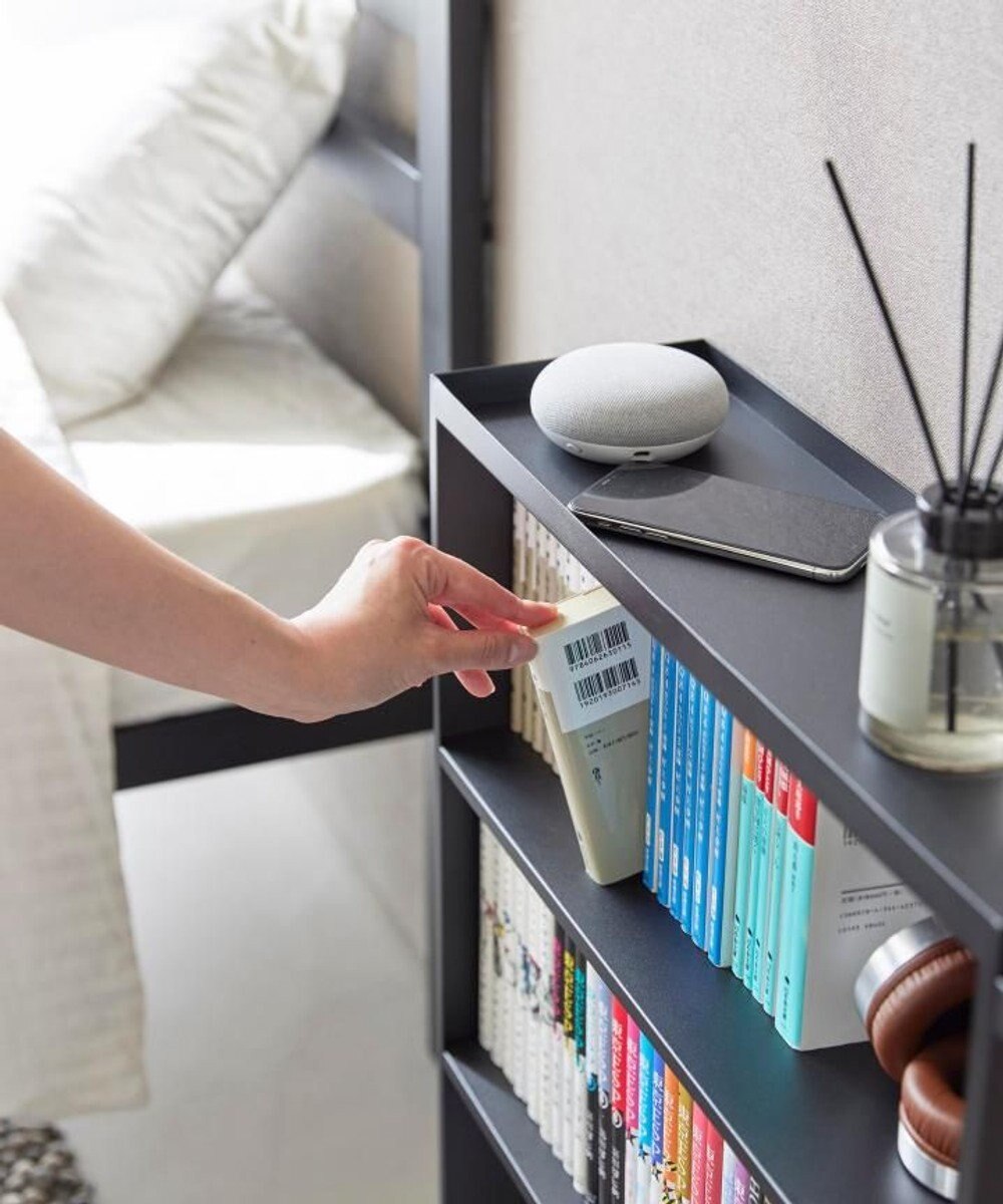 tower ハンドル付き隠せるコミックラック タワー ブラック 