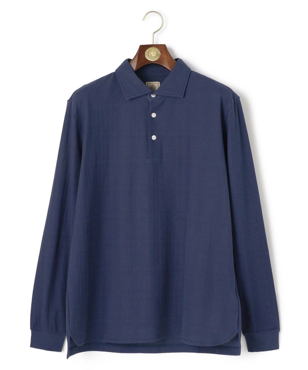 J.PRESS MEN 【ビジネス対応】リンクスシャドーチェック ロングスリーブポロシャツ 