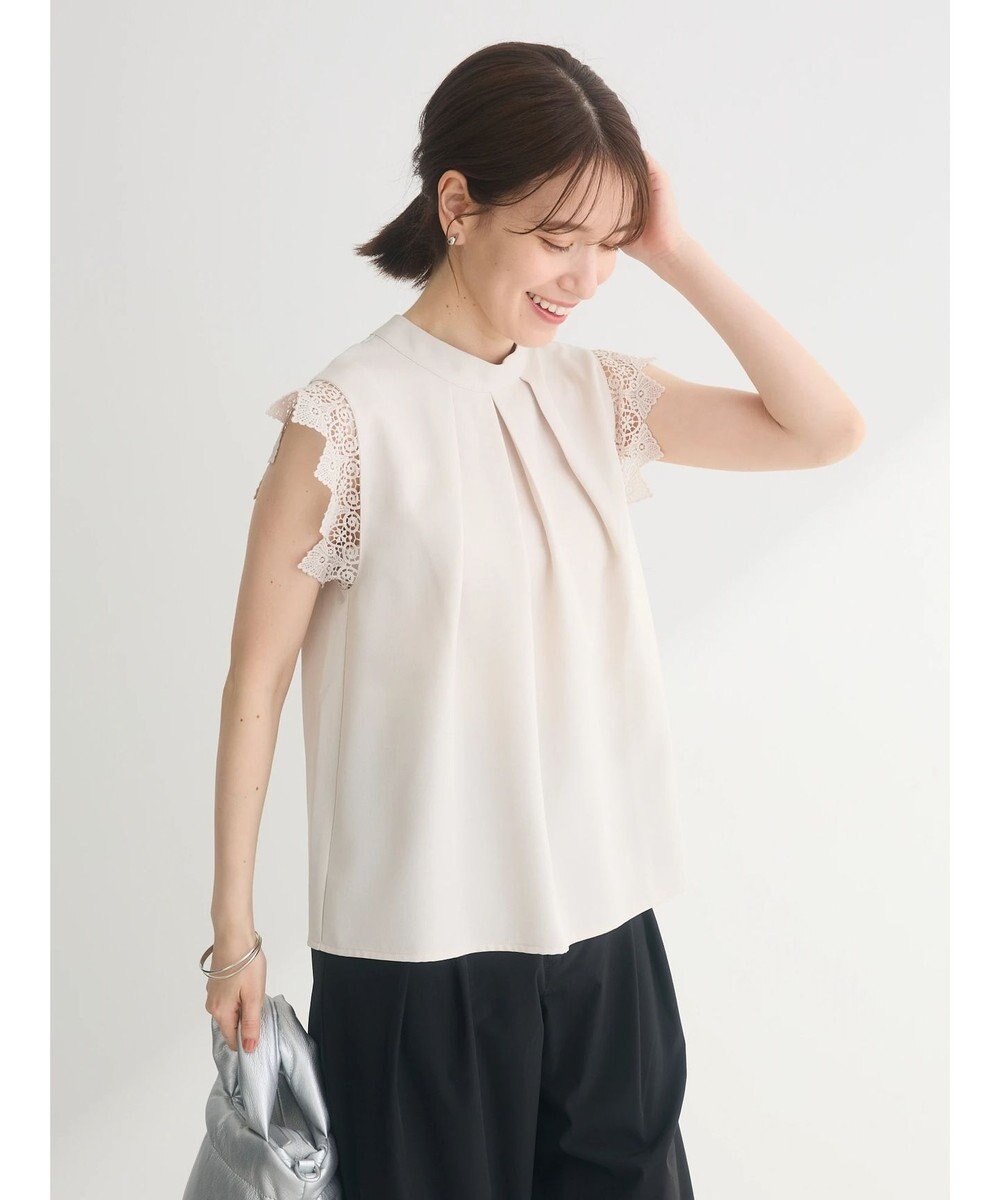 Green Parks ・ＥＬＥＮＣＡＲＥ　ＤＵＥ　リネンライクレースブラウス 