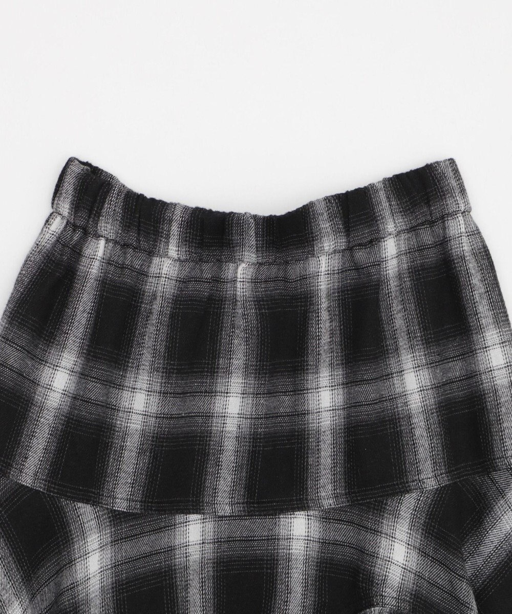 WEGO チェックアシンメトリーフリルロングスカート 