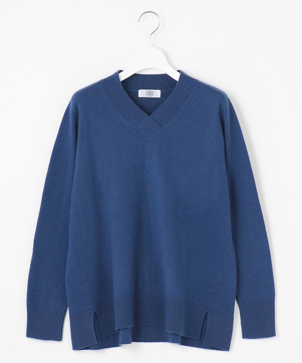 J.PRESS LADIES L 【洗える】CASHMERE BLEND Vネック プルオーバーニット 
