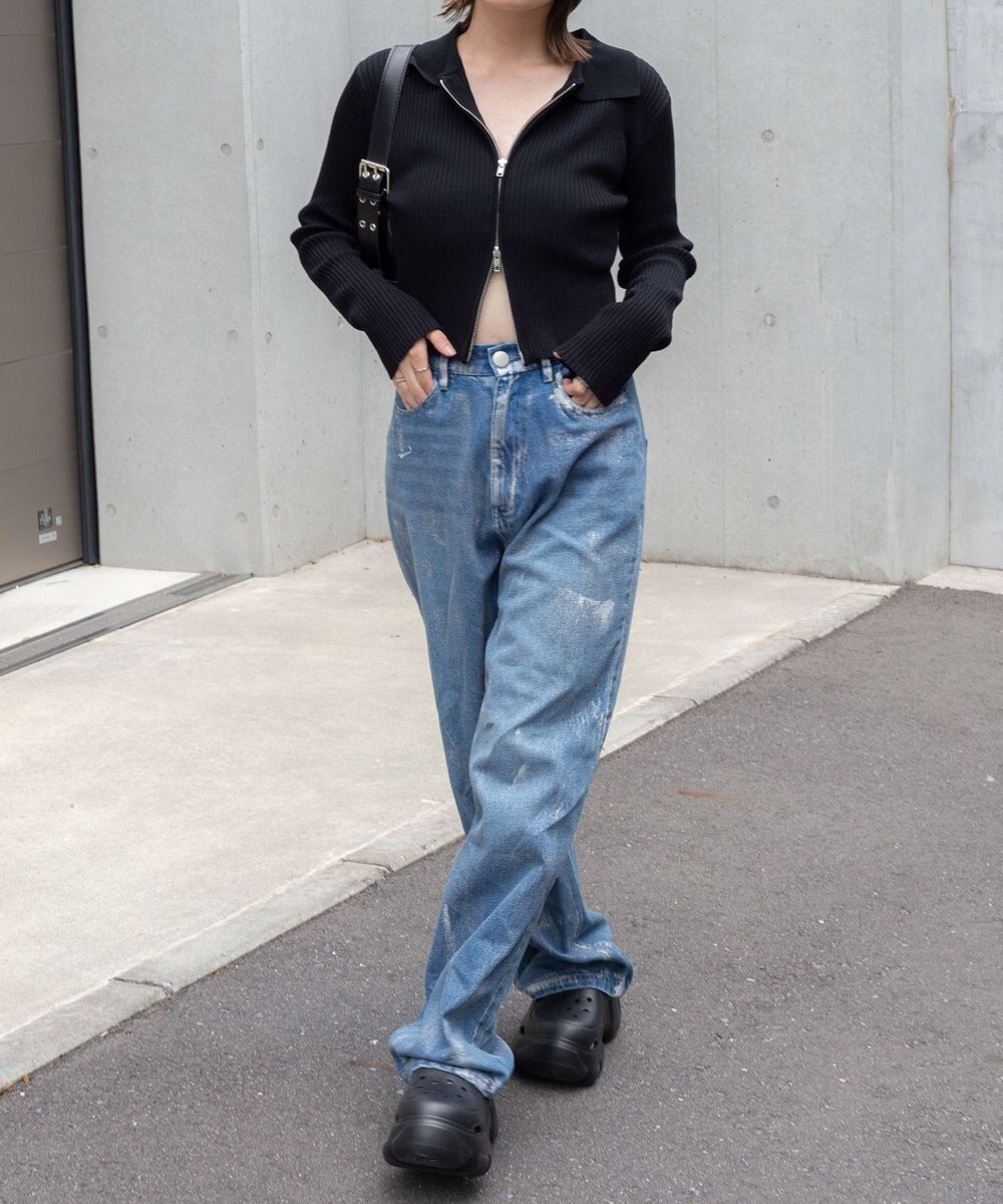 WEGO Wジップコンパクトニットカーデ 