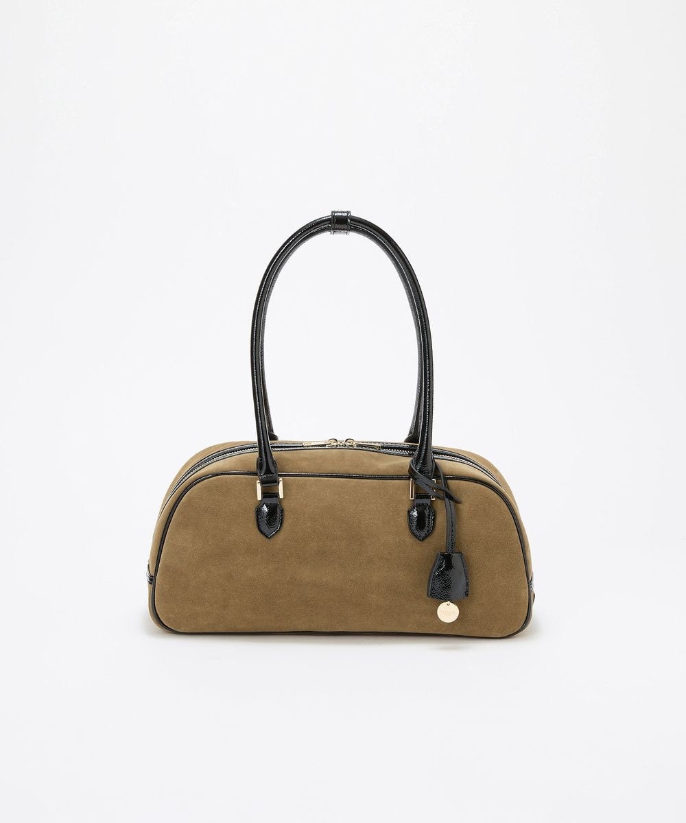 TOPKAPI 【TREASURE TOPKAPI】スエード エナメルコンビ ワイド ボストンバッグ チャーム付き 